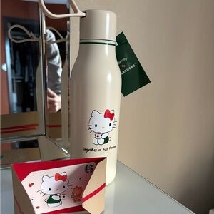 Starbucks Cream Thermos with Hello Kitty Design